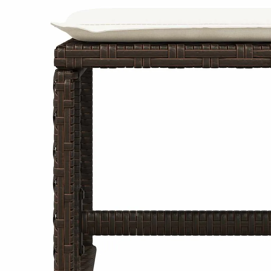 Ensemble à manger de jardin avec coussins 13 pcs marron rotin - 10