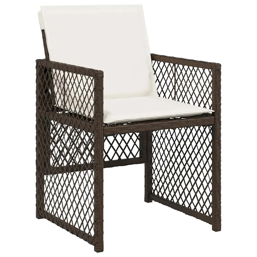 Ensemble à manger de jardin avec coussins 13 pcs marron rotin - 4