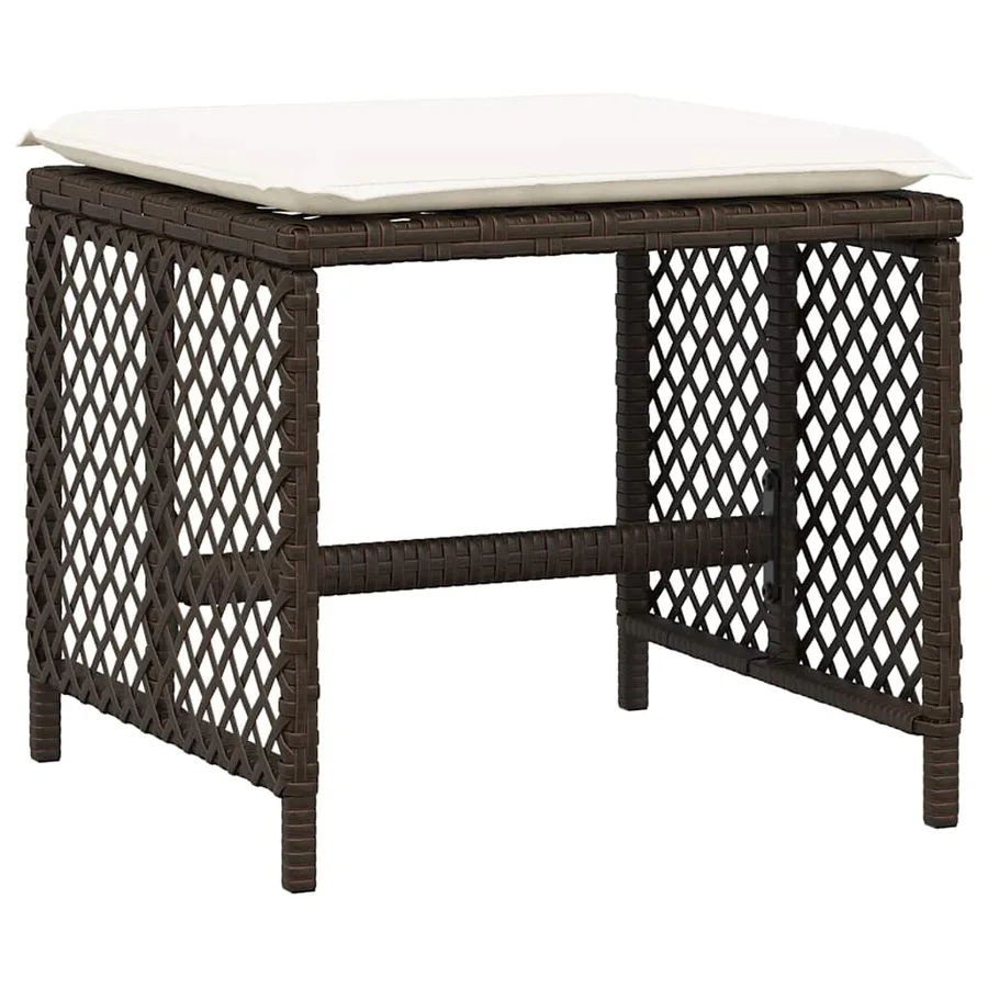 Ensemble à manger de jardin avec coussins 13 pcs marron rotin - 5