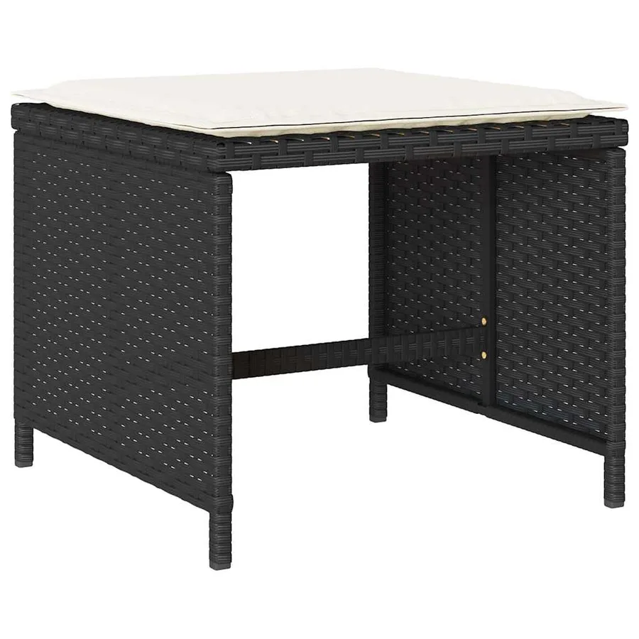 Ensemble à manger de jardin 17 pcs coussins noir résine tressée - 6