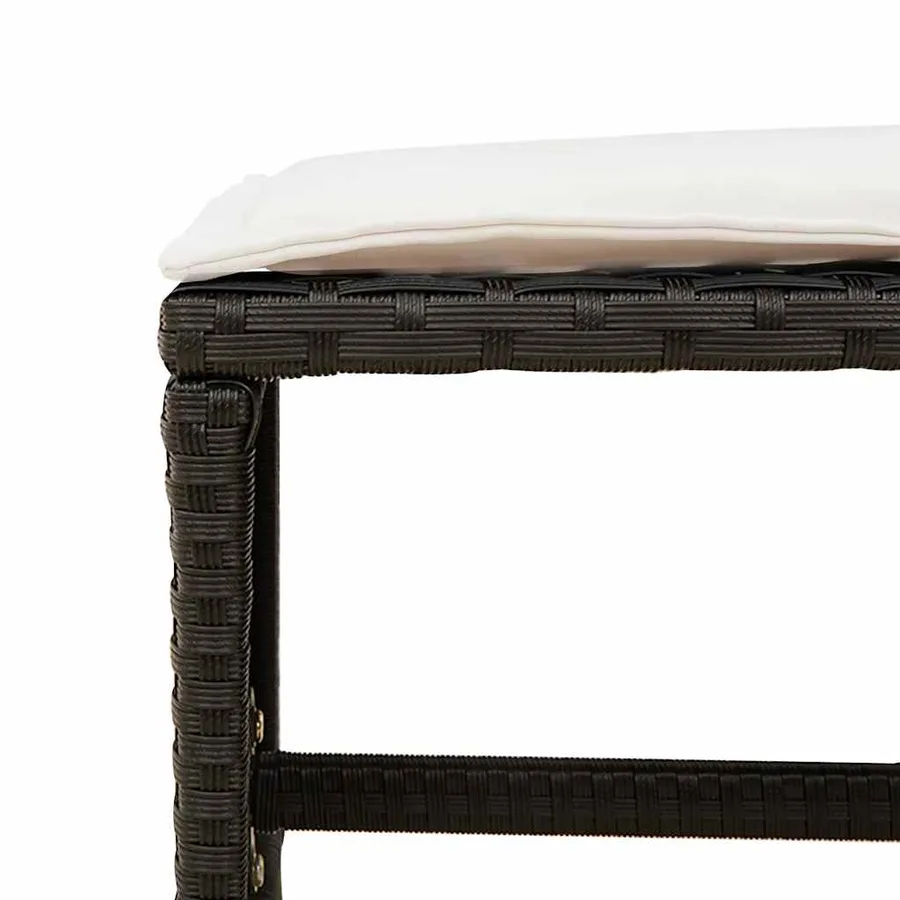 Ensemble à manger de jardin et coussins 9 pcs marron poly rotin - 10