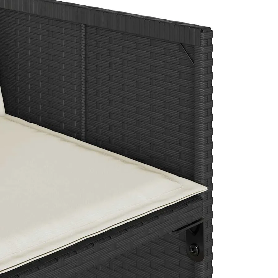 Ensemble à manger de jardin 9pcs coussins noir résine tressée - 8