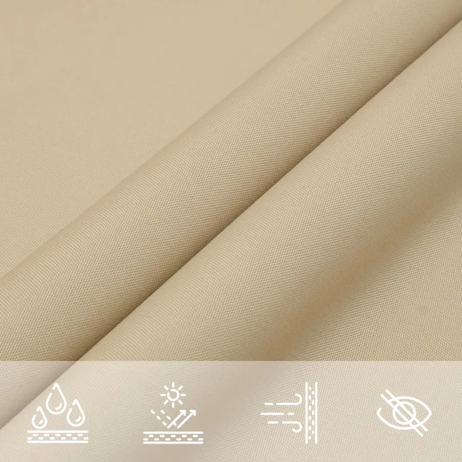 Voile de parasol tissu oxford triangulaire 4x4x4 m beige - 4