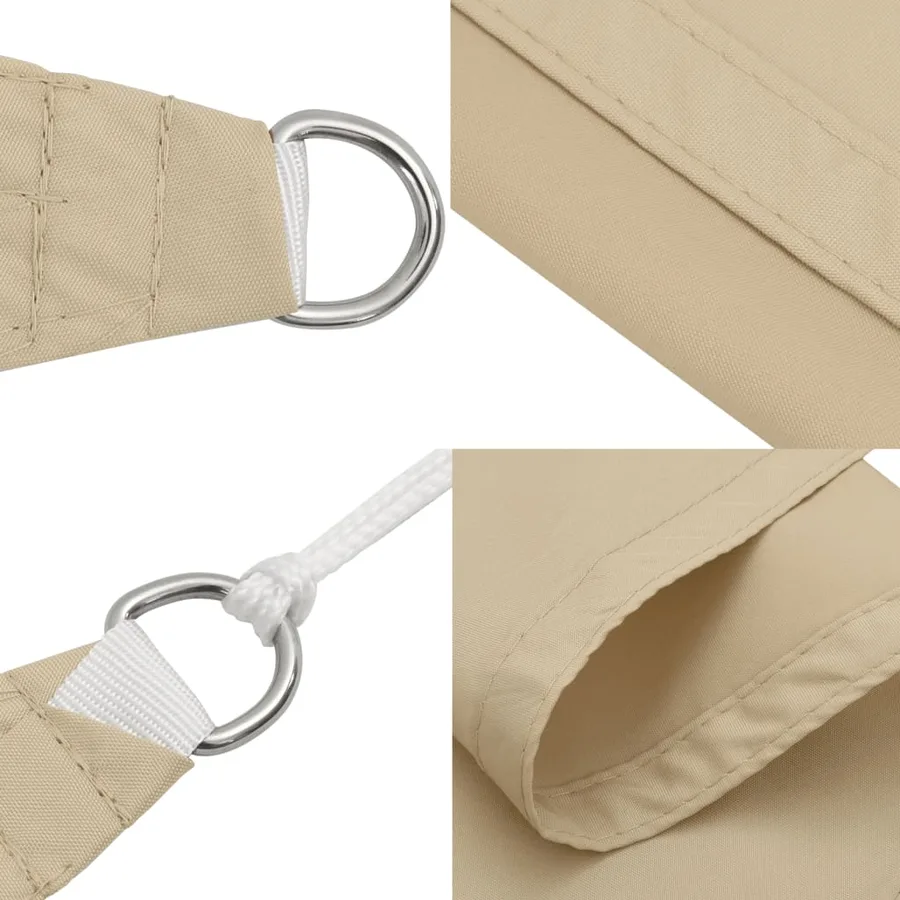 Voile de parasol tissu oxford triangulaire 4x4x4 m beige - 7