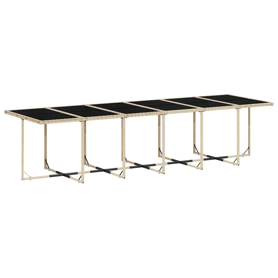 Ensemble à manger de jardin et coussins 13 pcs beige - 3