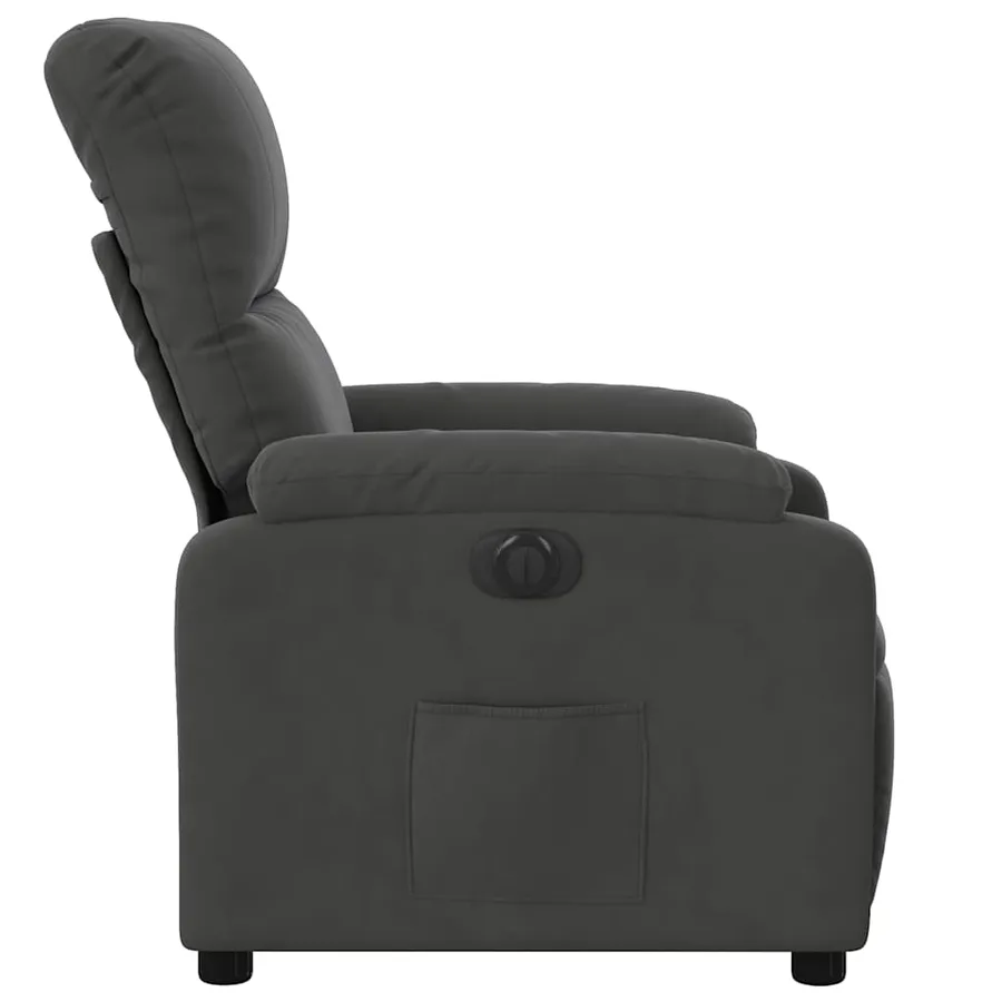 Fauteuil inclinable électrique gris foncé tissu microfibre - 9