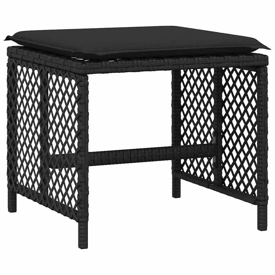 Ensemble à manger de jardin 11 pcs coussins noir résine tressée - 5