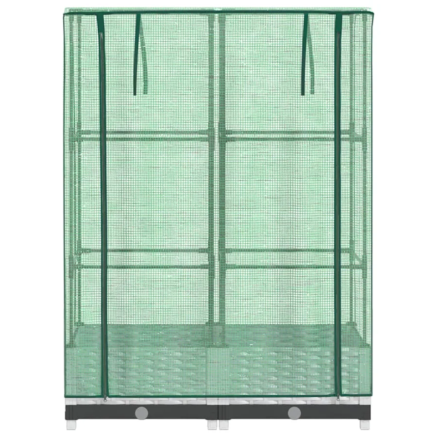 Jardinière surélevée avec housse aspect rotin 80x40x123 cm - 4