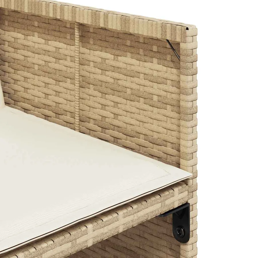 Ensemble à manger de jardin et coussins 9 pcs beige Poly rotin - 8