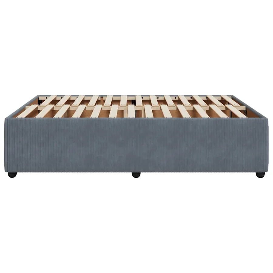 Cadre de lit sans matelas gris foncé 160x200 cm velours - 5