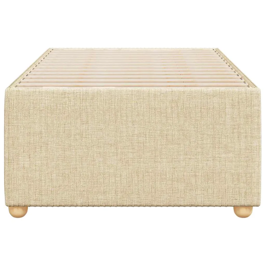 Cadre de lit sans matelas crème 90x190 cm tissu - 4