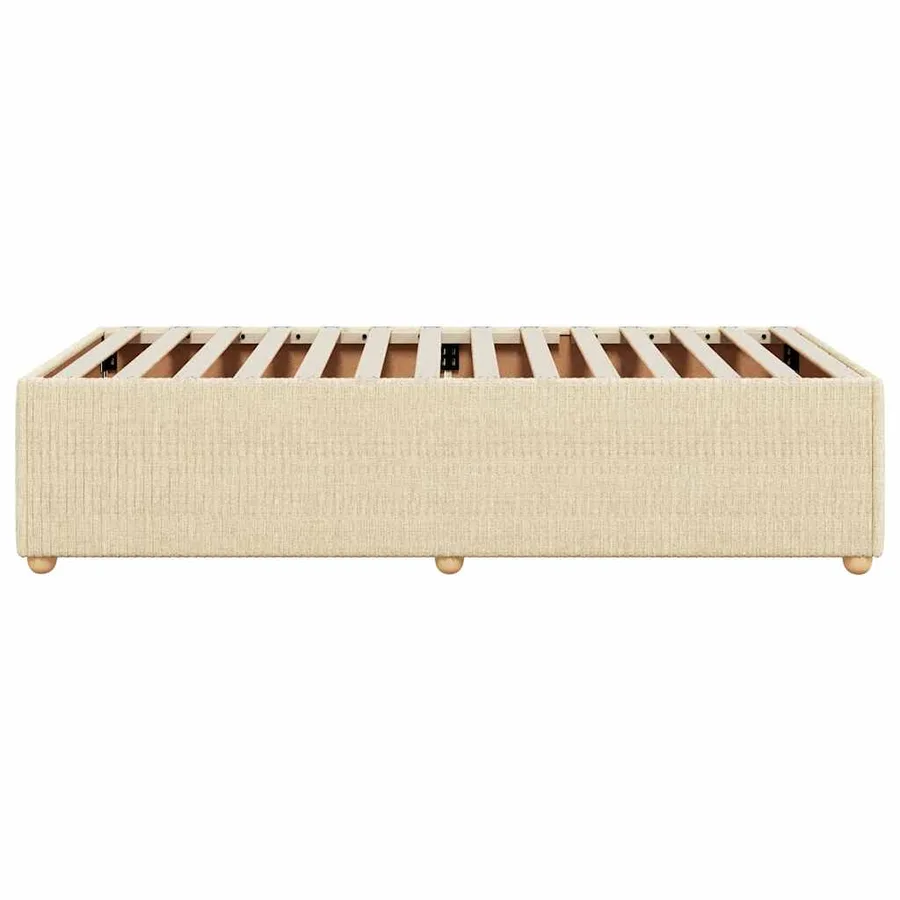Cadre de lit sans matelas crème 90x190 cm tissu - 5