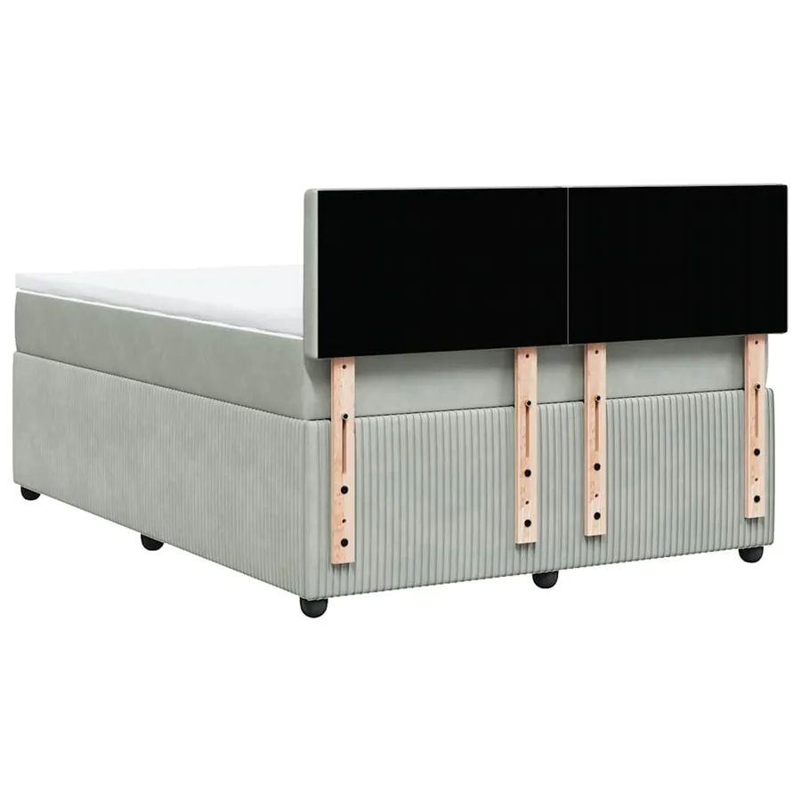Sommier à lattes de lit et matelas Gris clair 140x200cm Velours - 10