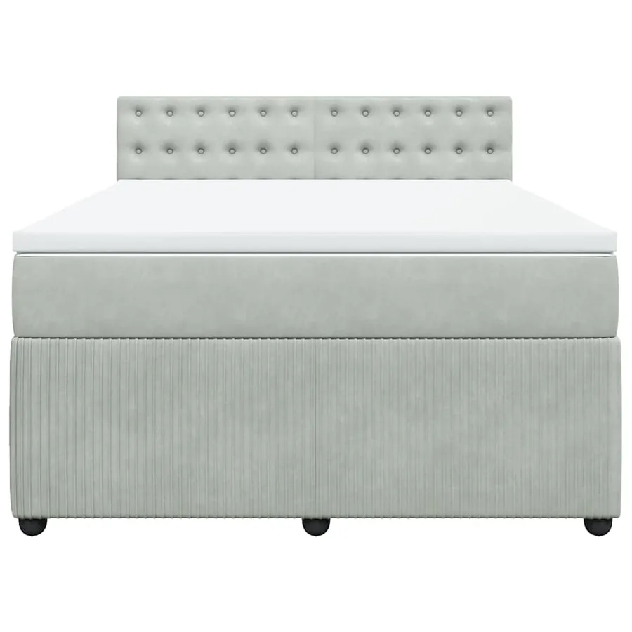 Sommier à lattes de lit et matelas Gris clair 140x200cm Velours - 4