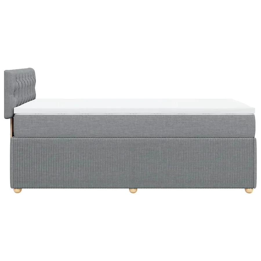 Sommier à lattes de lit et matelas Gris clair 90x190 cm Tissu - 5
