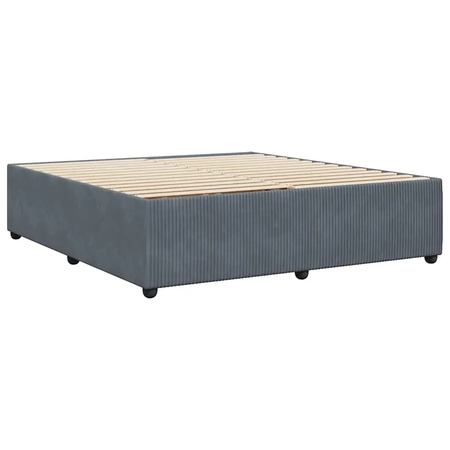 Cadre de lit sans matelas gris foncé 200x200 cm velours - 6