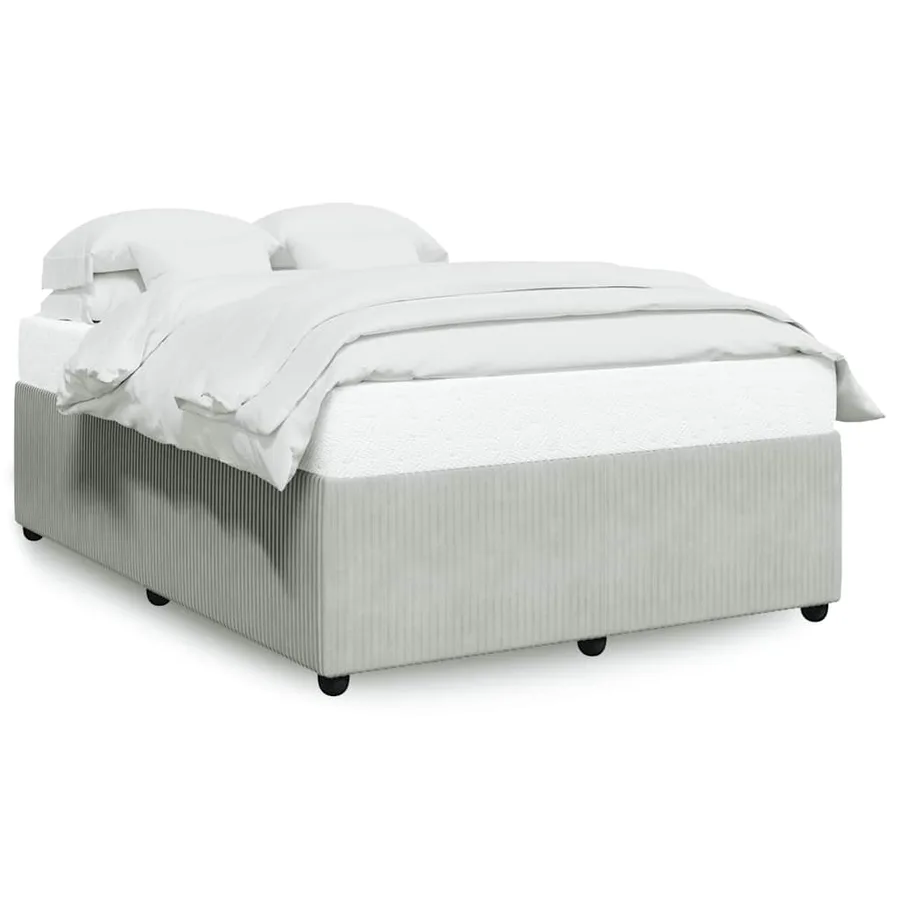 Cadre de lit sans matelas gris clair 140x200 cm velours - 2