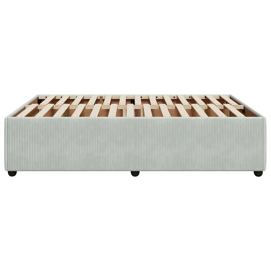 Cadre de lit sans matelas gris clair 140x200 cm velours - 5