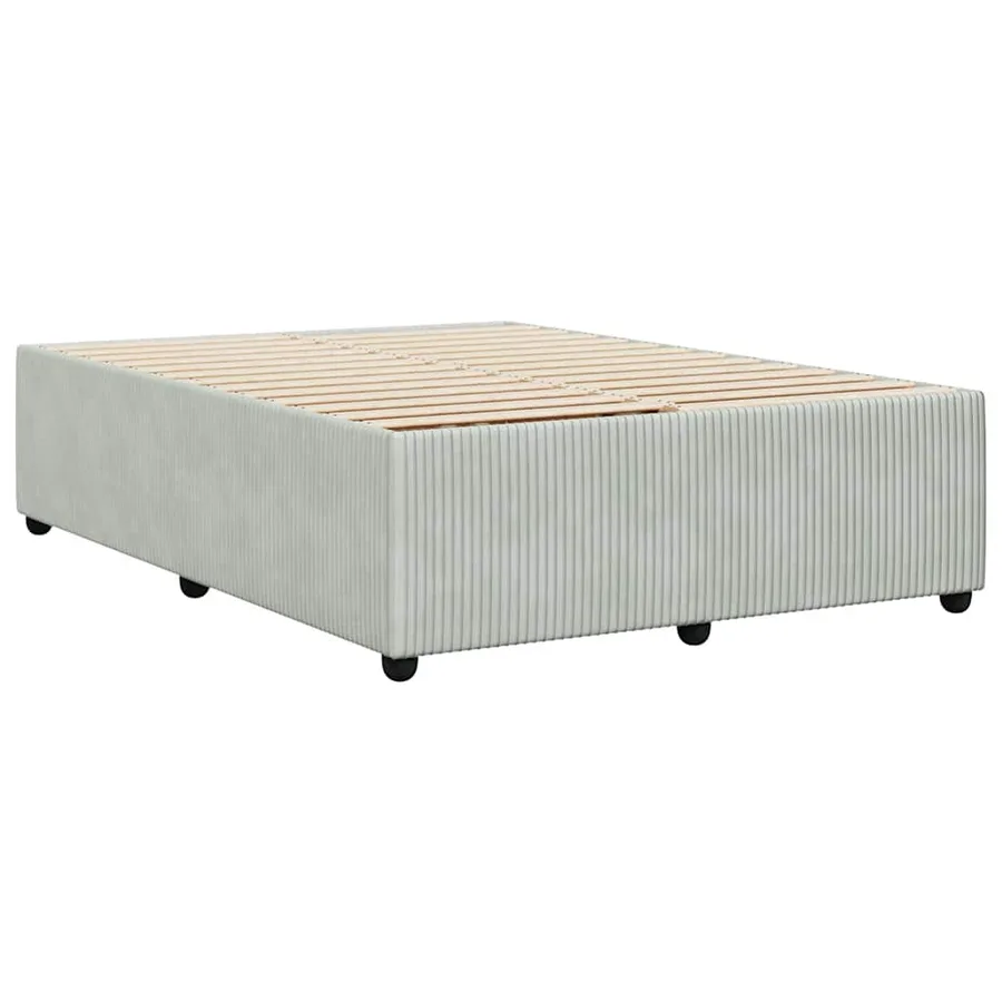 Cadre de lit sans matelas gris clair 140x200 cm velours - 6