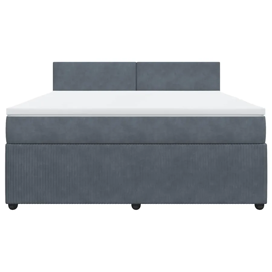 Sommier à lattes de lit et matelas Gris foncé 180x200cm Velours - 4