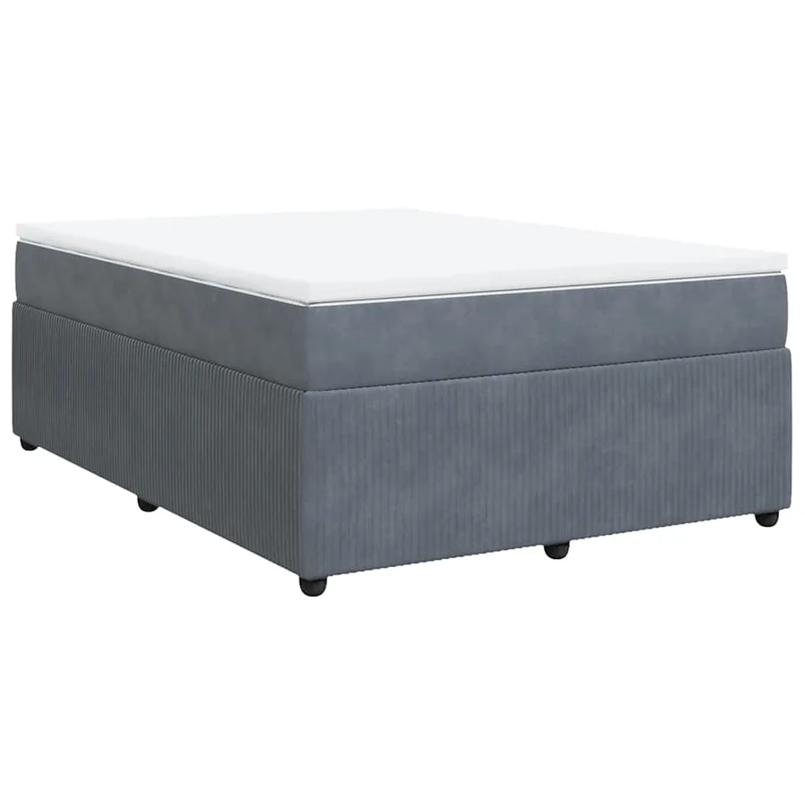 Sommier à lattes de lit et matelas Gris foncé 140x200cm Velours - 2