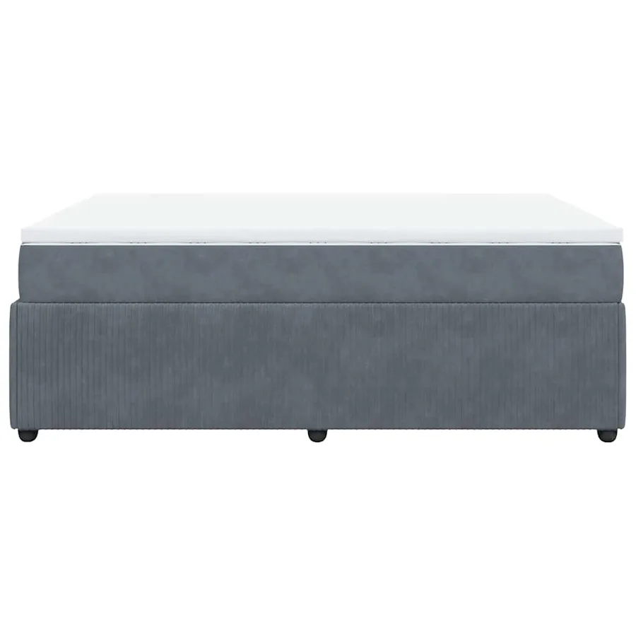 Sommier à lattes de lit et matelas Gris foncé 140x200cm Velours - 8