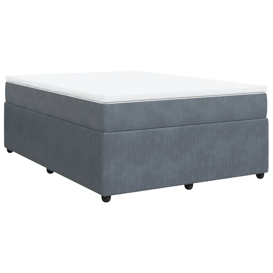 Sommier à lattes de lit et matelas Gris foncé 160x200cm Velours - 2