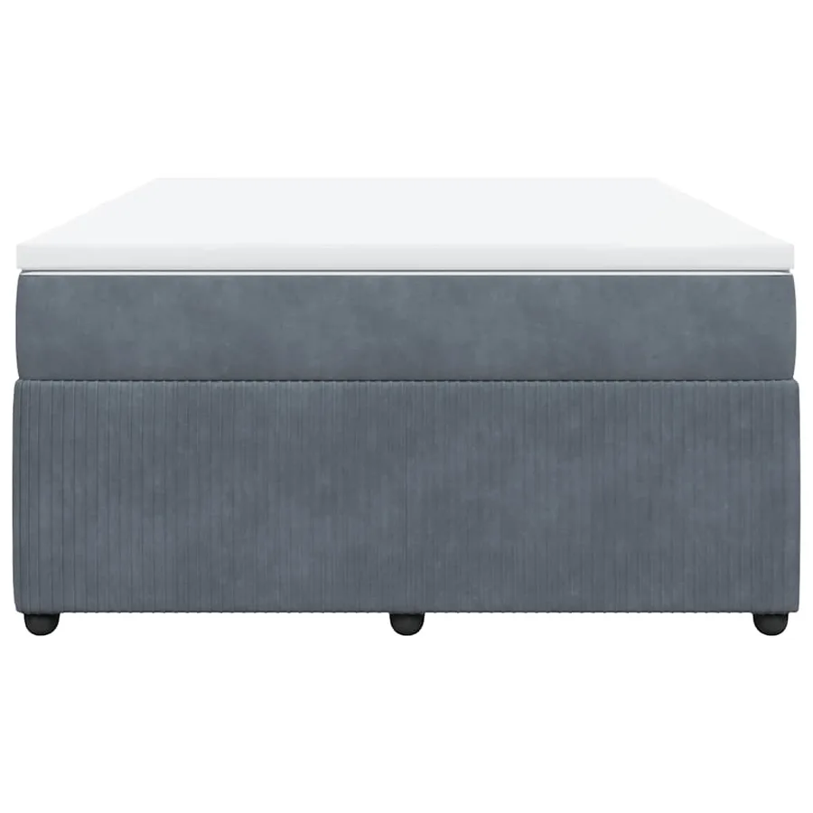 Sommier à lattes de lit et matelas Gris foncé 160x200cm Velours - 4