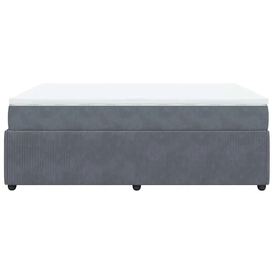 Sommier à lattes de lit et matelas Gris foncé 160x200cm Velours - 8
