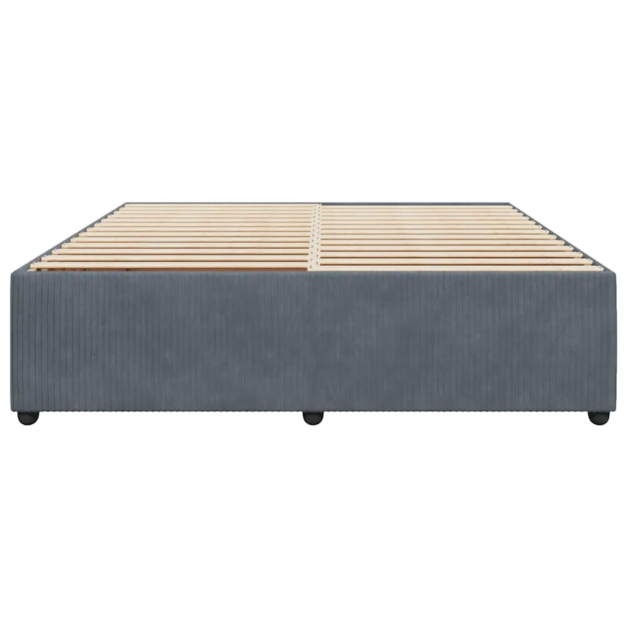 Cadre de lit sans matelas gris foncé 180x200 cm velours - 4