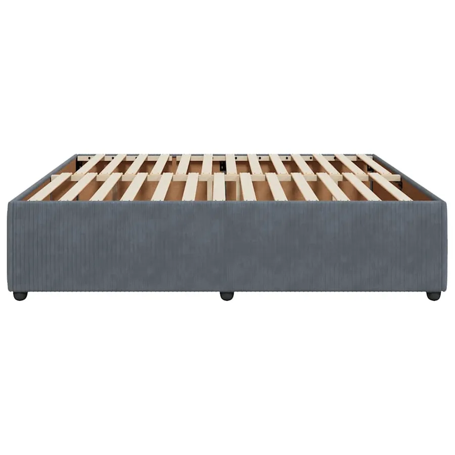 Cadre de lit sans matelas gris foncé 180x200 cm velours - 5