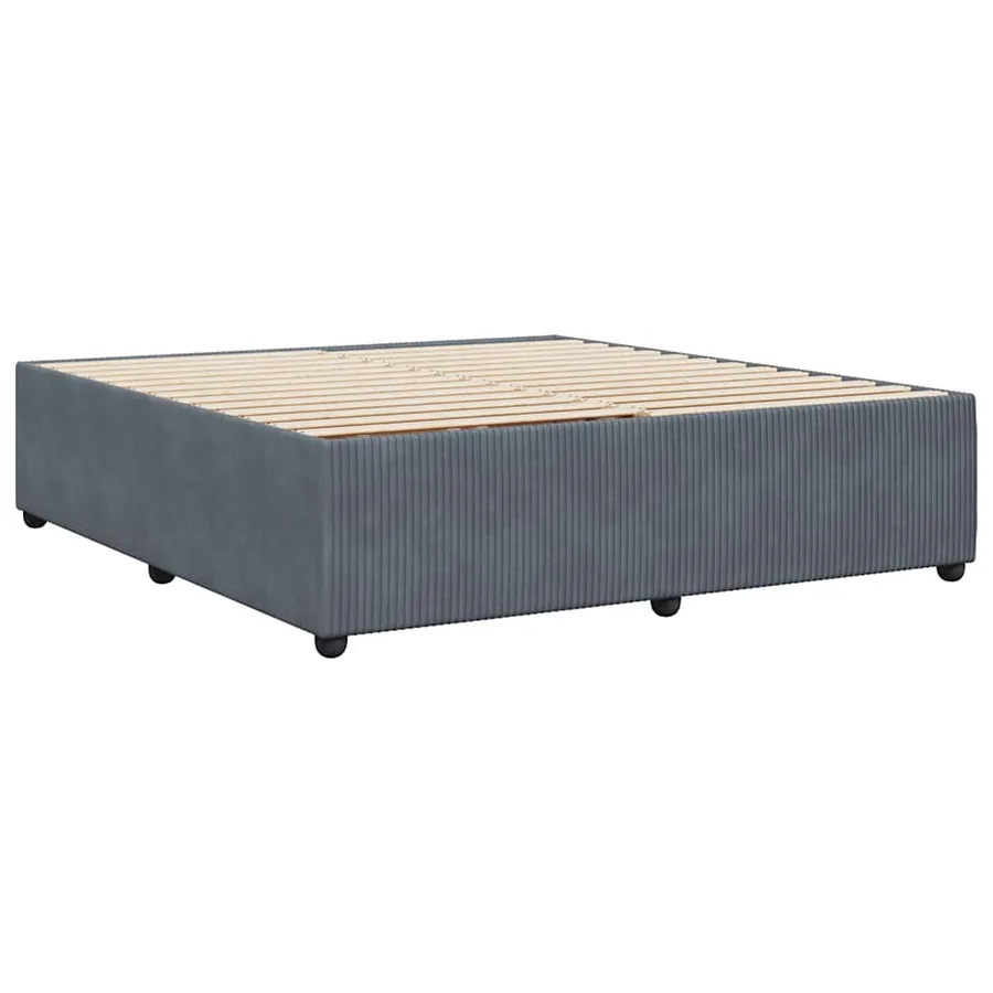 Cadre de lit sans matelas gris foncé 180x200 cm velours - 6