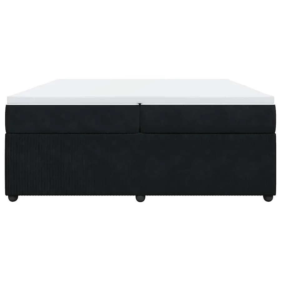 Sommier à lattes de lit et matelas Noir 200x200 cm Velours - 4