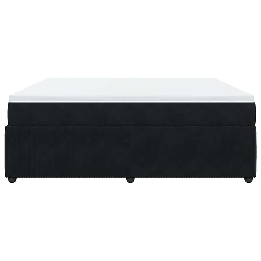 Sommier à lattes de lit et matelas Noir 200x200 cm Velours - 8