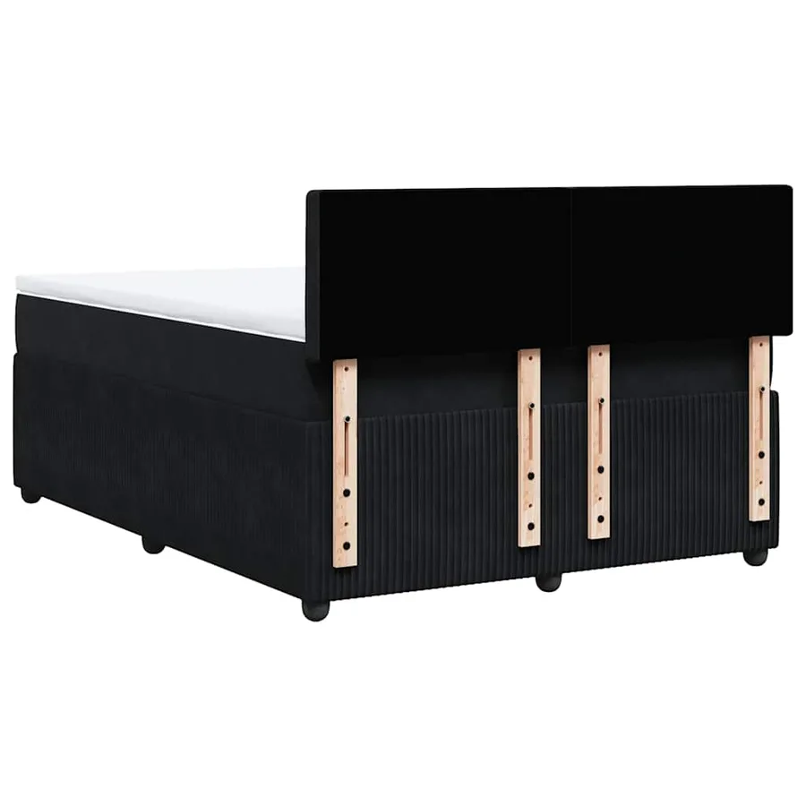 Sommier à lattes de lit avec matelas Noir 140x200 cm Velours - 10
