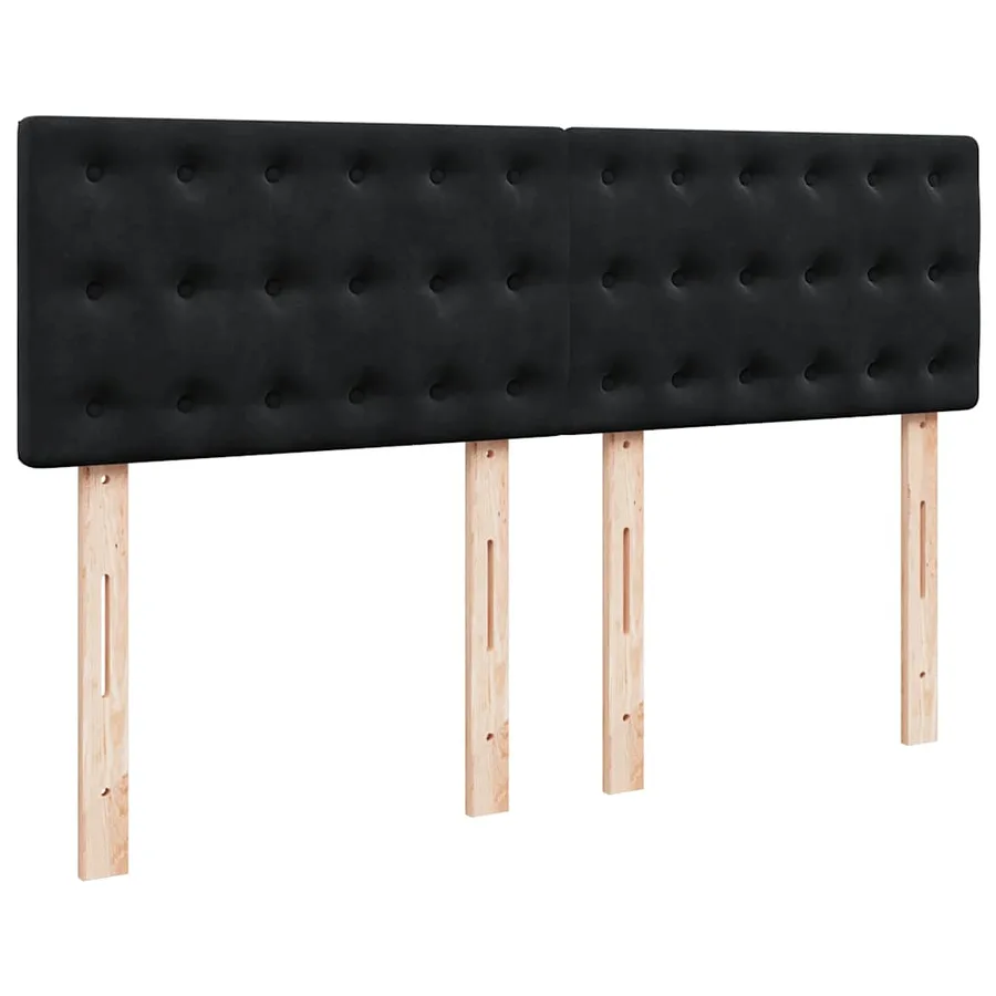 Sommier à lattes de lit avec matelas Noir 140x200 cm Velours - 5