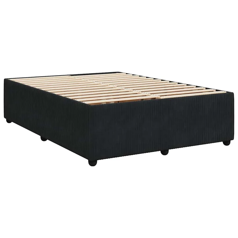 Sommier à lattes de lit avec matelas Noir 140x200 cm Velours - 6