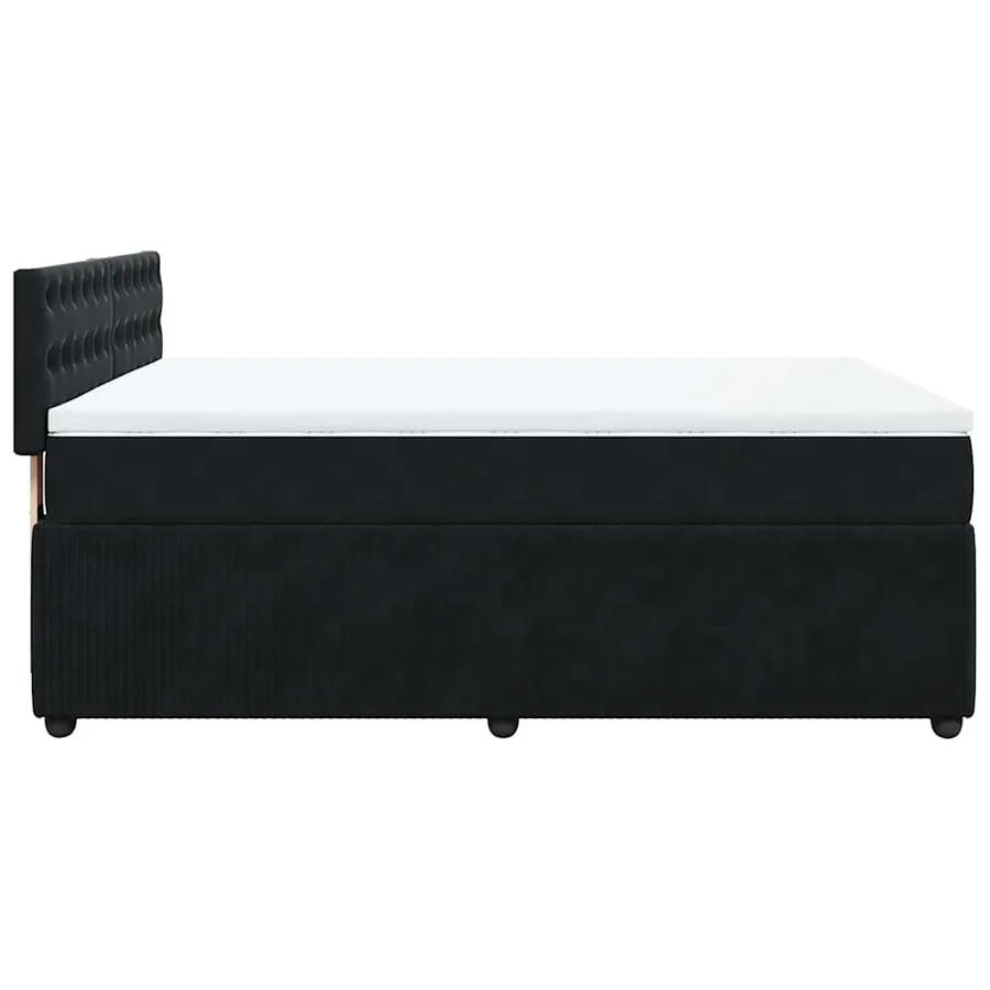 Sommier à lattes de lit avec matelas Noir 140x200 cm Velours - 9