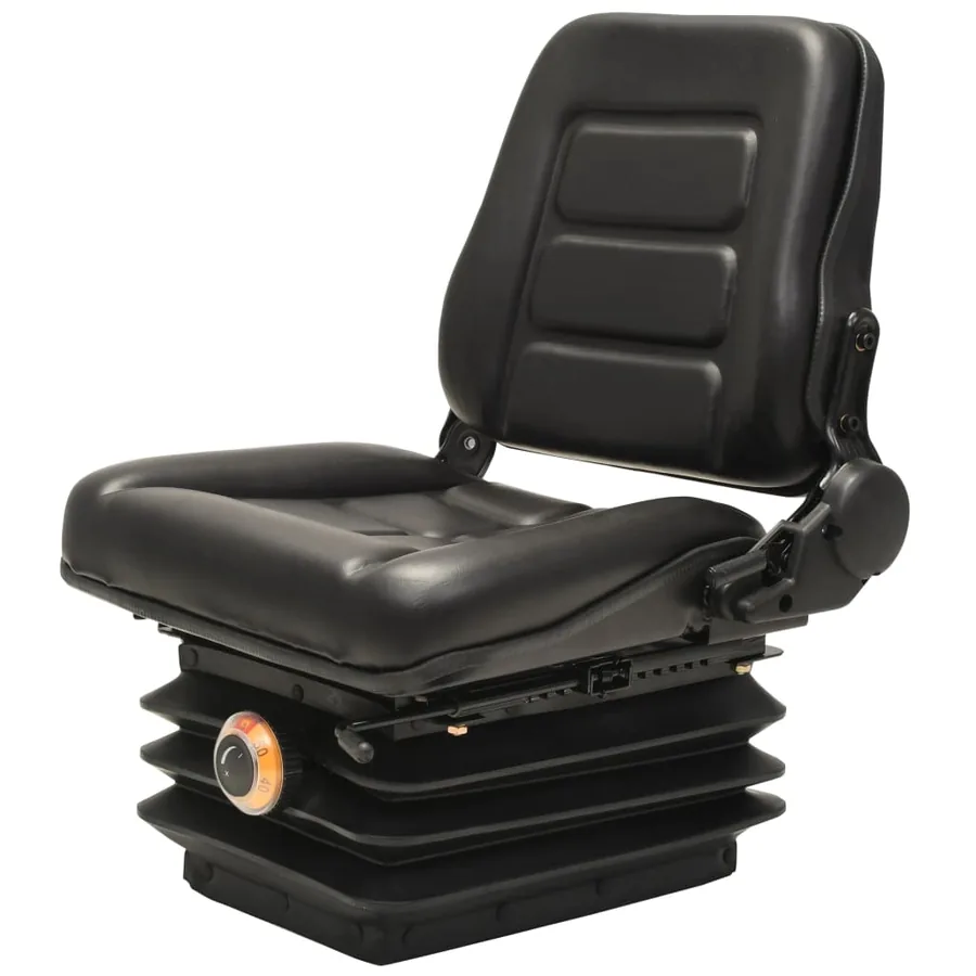 Tractor seat with suspension and adjustable backrest