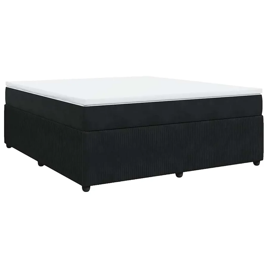 Sommier à lattes de lit avec matelas Noir 180x200 cm Velours - 2