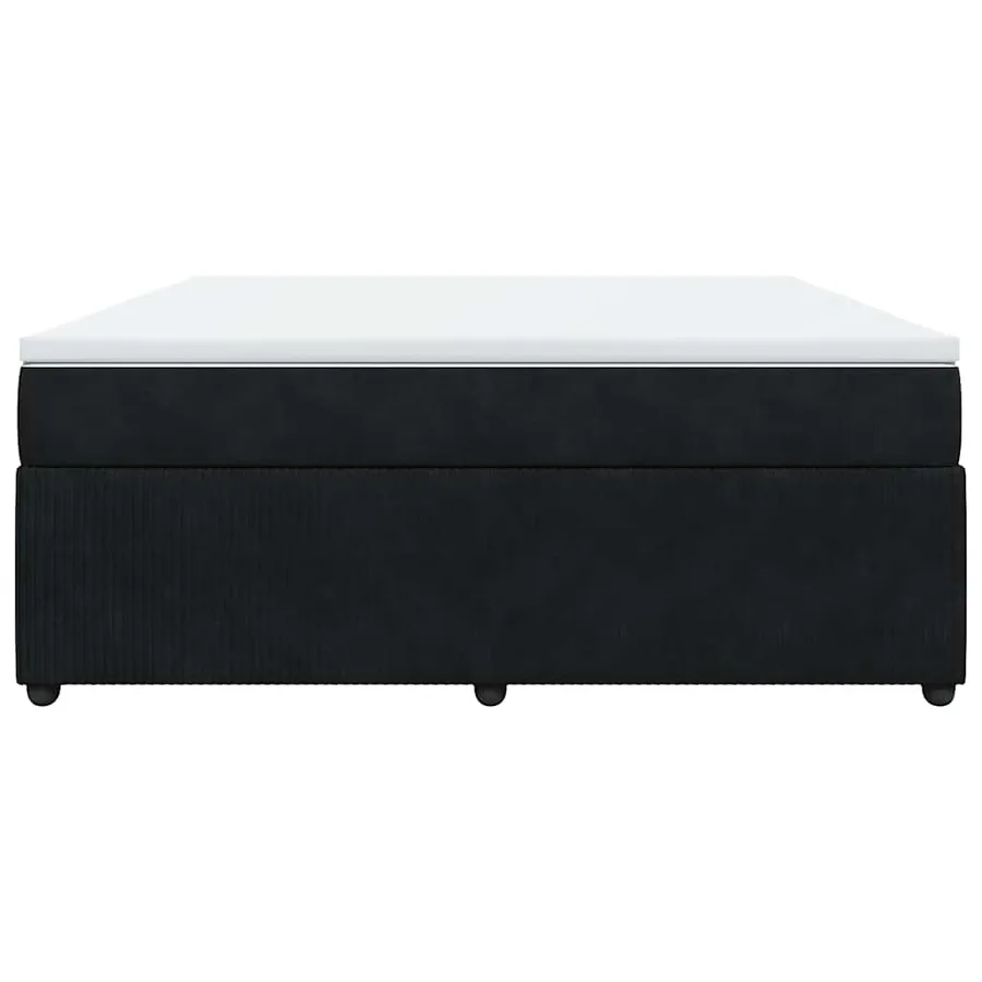 Sommier à lattes de lit avec matelas Noir 180x200 cm Velours - 4