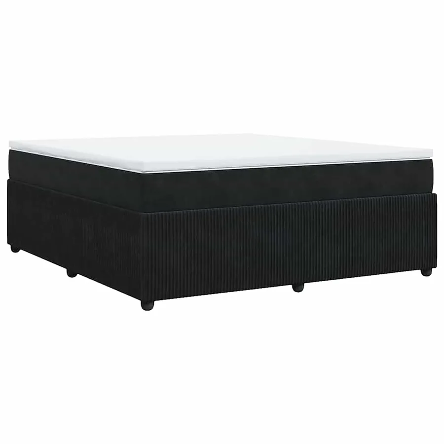 Sommier à lattes de lit avec matelas Noir 180x200 cm Velours - 9
