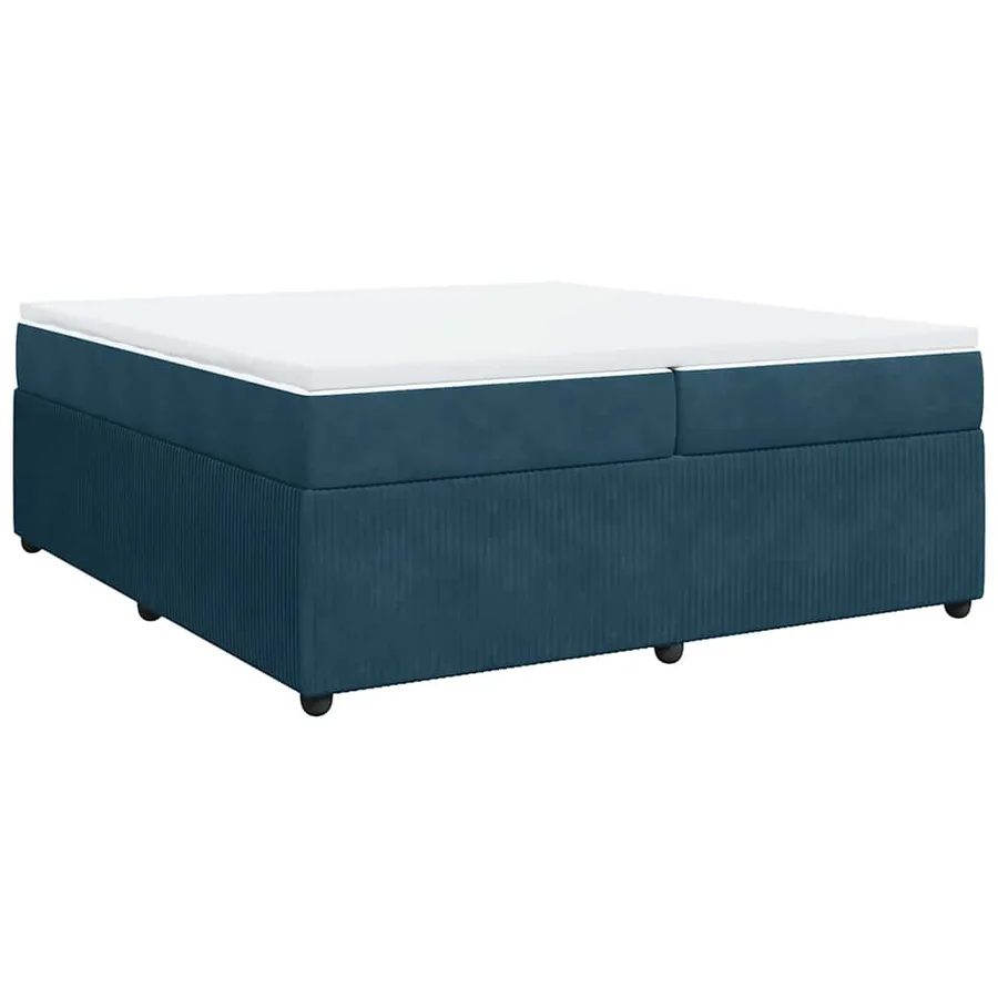 Sommier à lattes de lit et matelas Bleu foncé 200x200cm Velours - 2