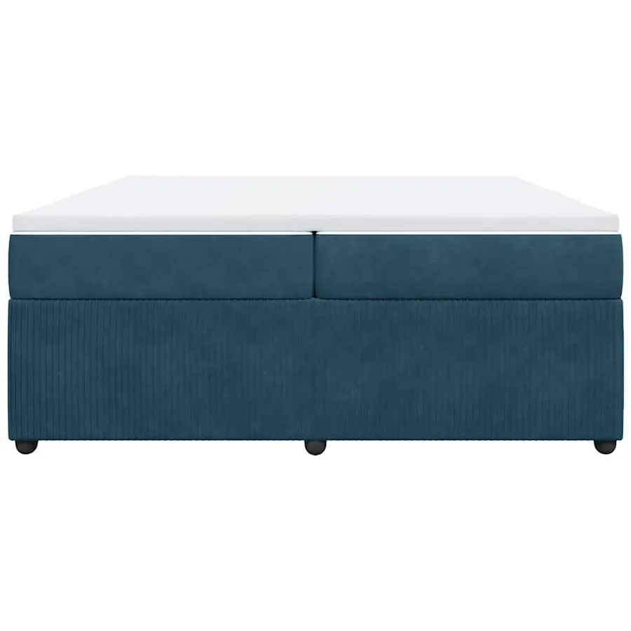 Sommier à lattes de lit et matelas Bleu foncé 200x200cm Velours - 4