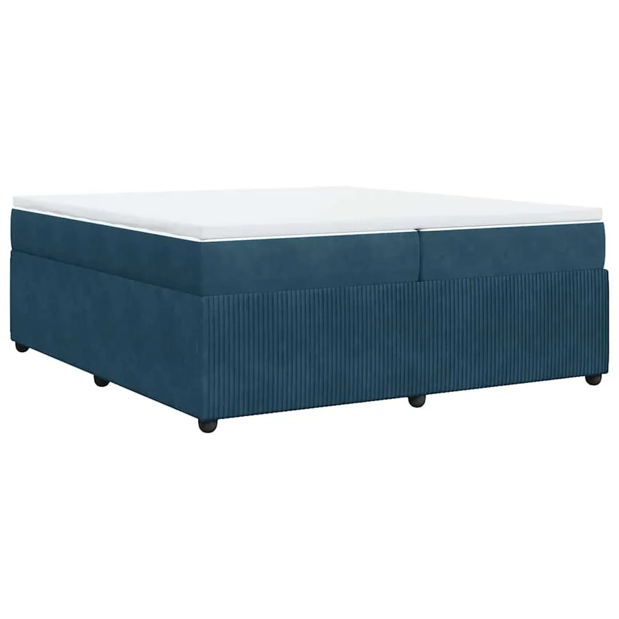 Sommier à lattes de lit et matelas Bleu foncé 200x200cm Velours - 9