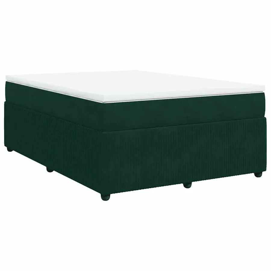 Sommier à lattes de lit et matelas Vert foncé 140x200cm Velours - 2