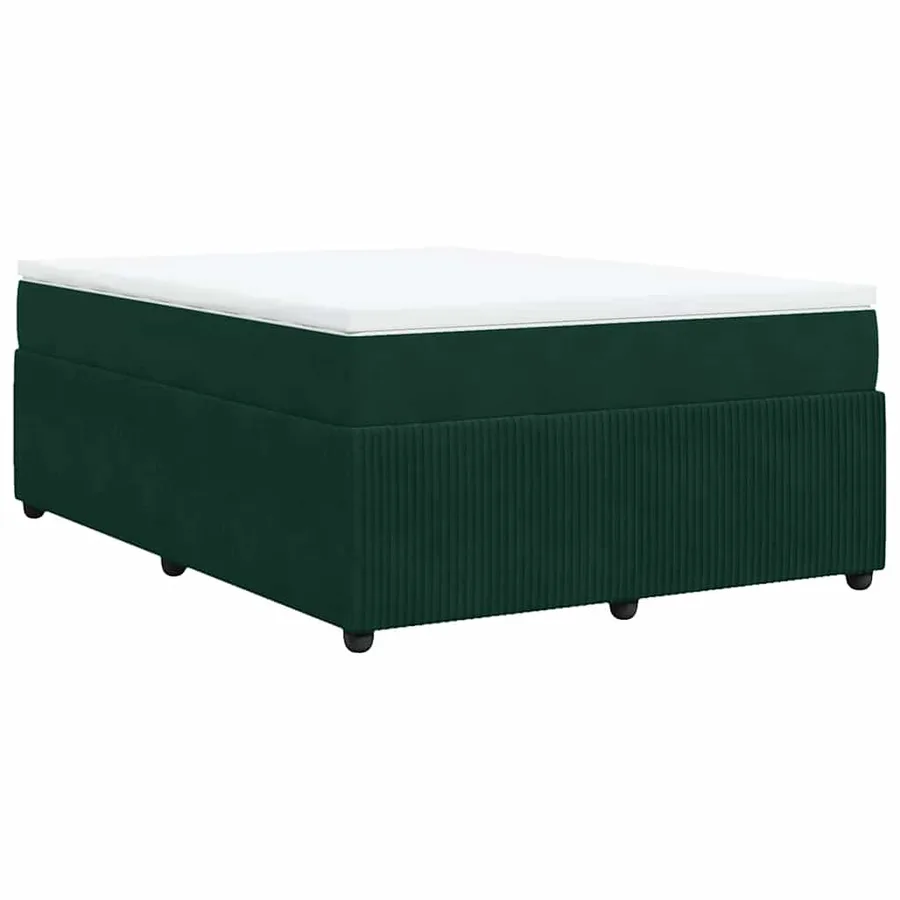 Sommier à lattes de lit et matelas Vert foncé 140x200cm Velours - 9