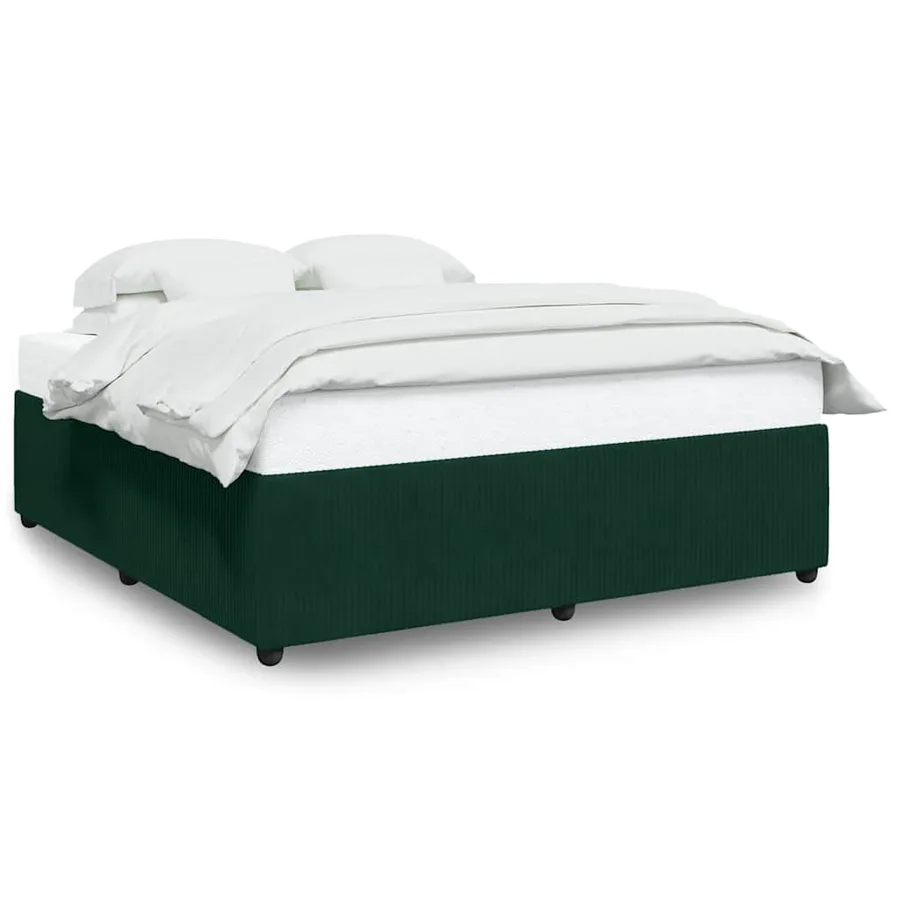 Cadre de lit sans matelas vert foncé 180x200 cm velours - 2