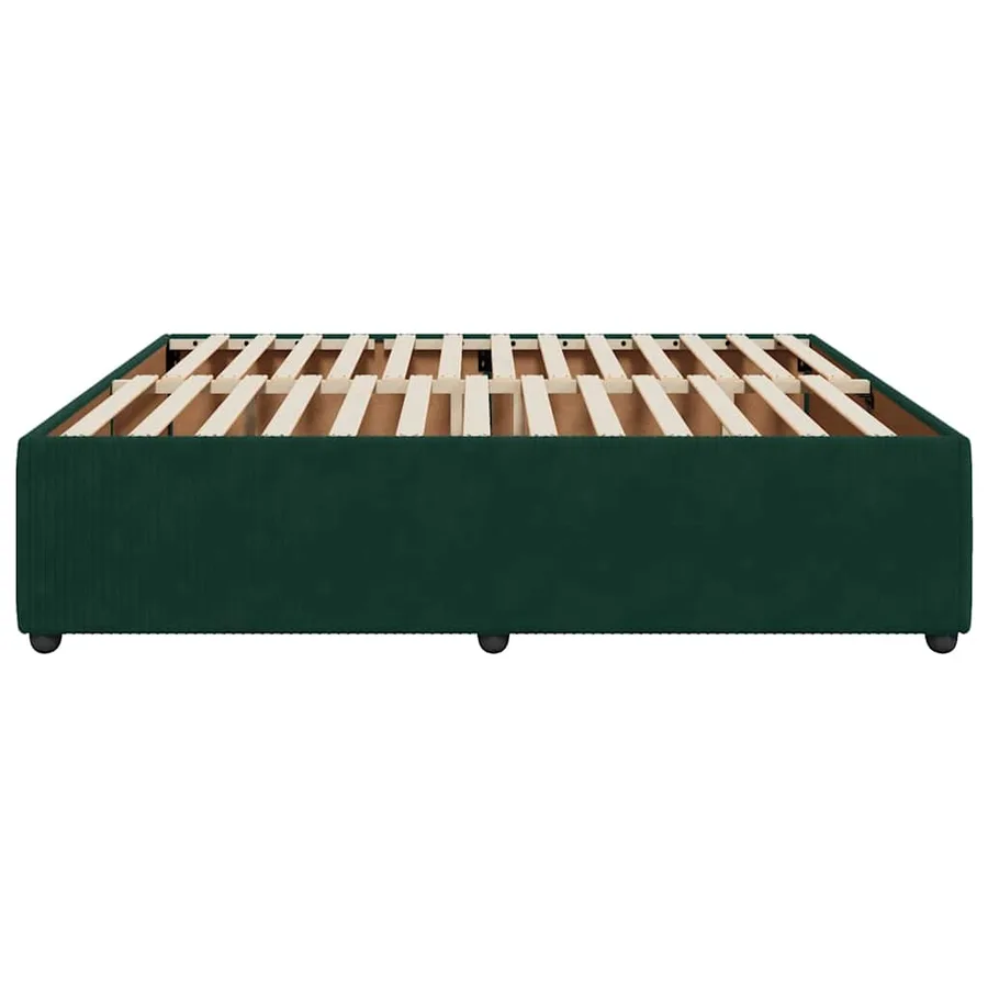 Cadre de lit sans matelas vert foncé 180x200 cm velours - 5