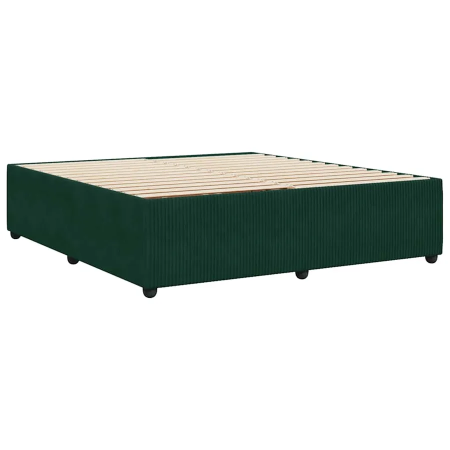 Cadre de lit sans matelas vert foncé 180x200 cm velours - 6